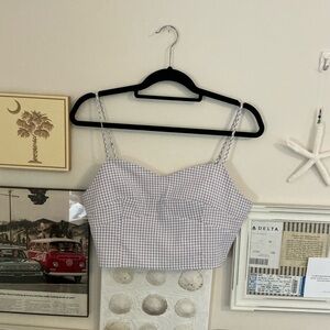 PACSUN Gingham Crop Top - Purple